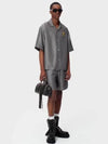 Printed Silk Short Sleeve Shirt Grey - LOUIS VUITTON - BALAAN 2