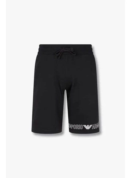 UNDERWEAR Men s Outline Logo Lounge Shorts Black - EMPORIO ARMANI - BALAAN 1