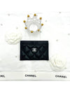 Classic CC logo caviar black card holder slot wallet silver AP0213 - CHANEL - BALAAN 9