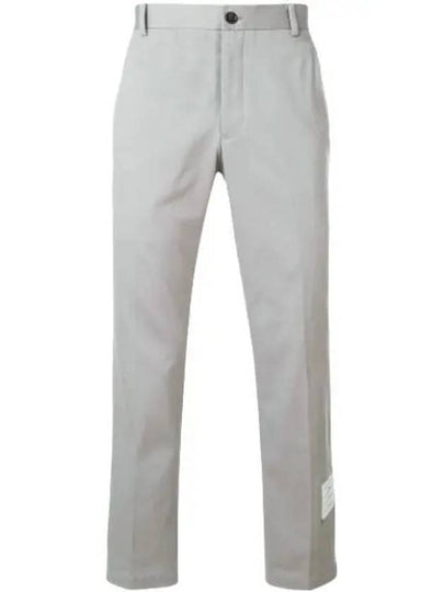 Men's Twill Unconstructed Cotton Straight Pants Grey - THOM BROWNE - BALAAN 2