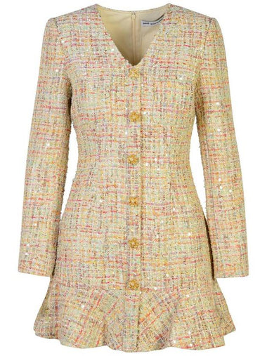 Self-Portrait 'Boucle' Beige Polyester Dress - SELF PORTRAIT - BALAAN 1