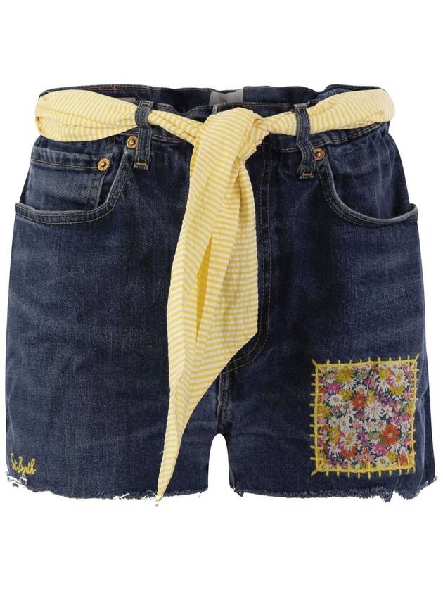 Denim shorts with belt and patches - MC 2 SAINT BARTH - BALAAN 1