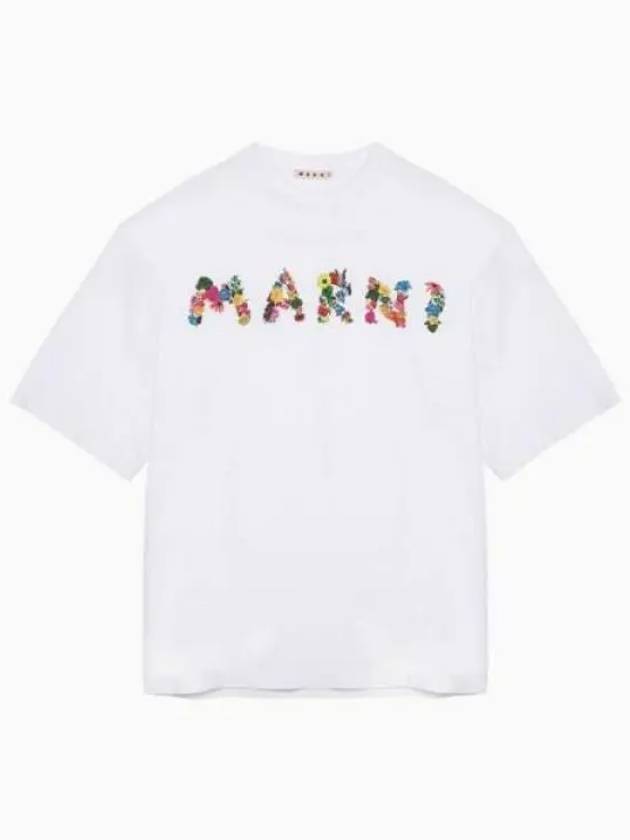 Collage Bouquet Short Sleeve T-Shirt White - MARNI - BALAAN 2