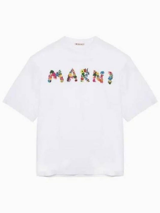 Collage Bouquet Short Sleeve T-Shirt White - MARNI - BALAAN 2