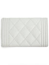 Boy card wallet snap vintage shining silver white caviar full set - CHANEL - BALAAN 4