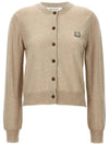 Bold Fox Head Patch Regular Cardigan Beige Melange - MAISON KITSUNE - BALAAN 3