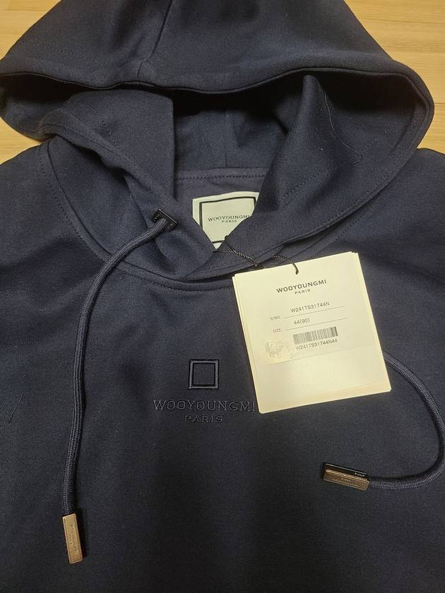 Navy Sleeve String Detail Hooded Sweatshirt W241TS31744N - WOOYOUNGMI - BALAAN 4