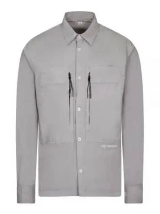 Cotton Popeline Over Long Sleeve Shirt Grey - CP COMPANY - BALAAN 2