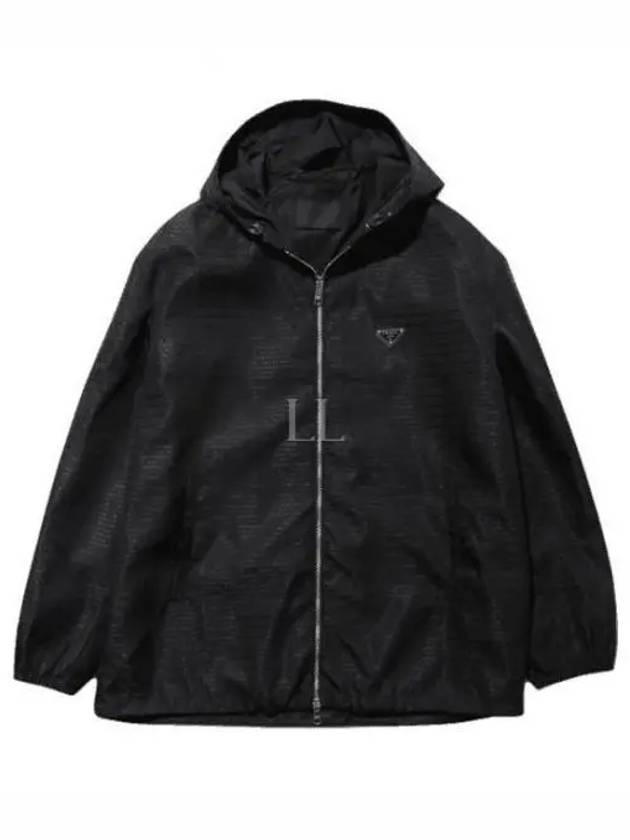 Triangle Logo Nylon Hooded Jacket Black - PRADA - BALAAN 2