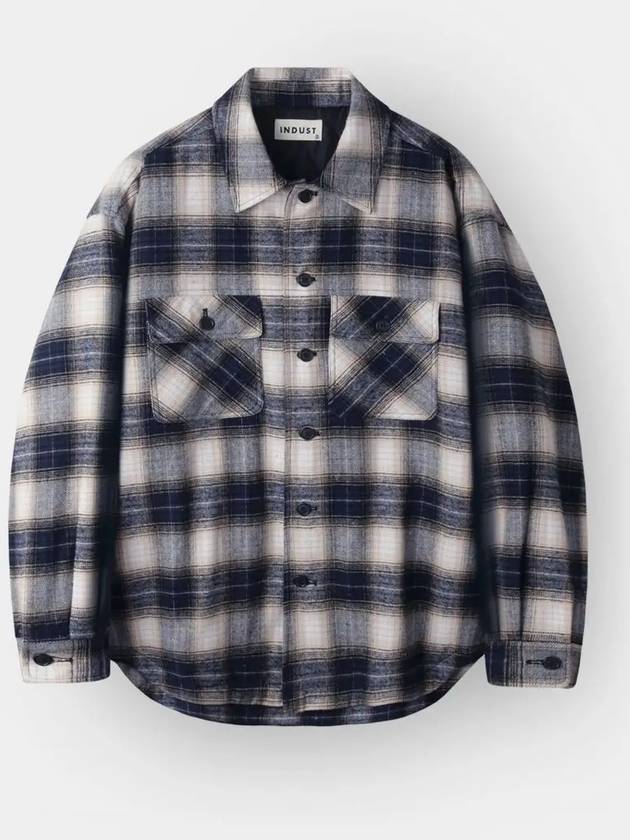 Ombre check quilted shirt jacket navy - INDUST - BALAAN 3