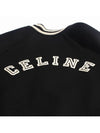 Teddy Embroidered Logo Textured Wool Bomber Jacket Black - CELINE - BALAAN 6