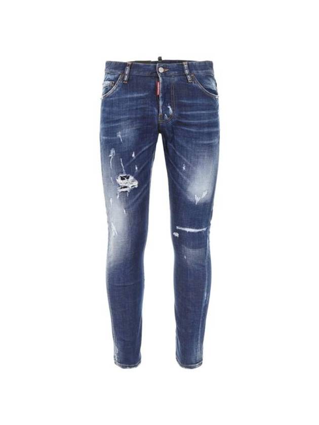 Men's Patch Sexy Skinny Jeans Blue - DSQUARED2 - BALAAN 1