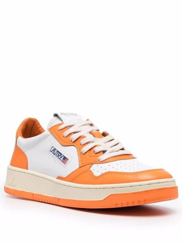 Men's Medalist Low Leather Sneakers Orange - AUTRY - BALAAN 3