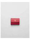 Saffiano Metal Logo Half Wallet Red - PRADA - BALAAN 2