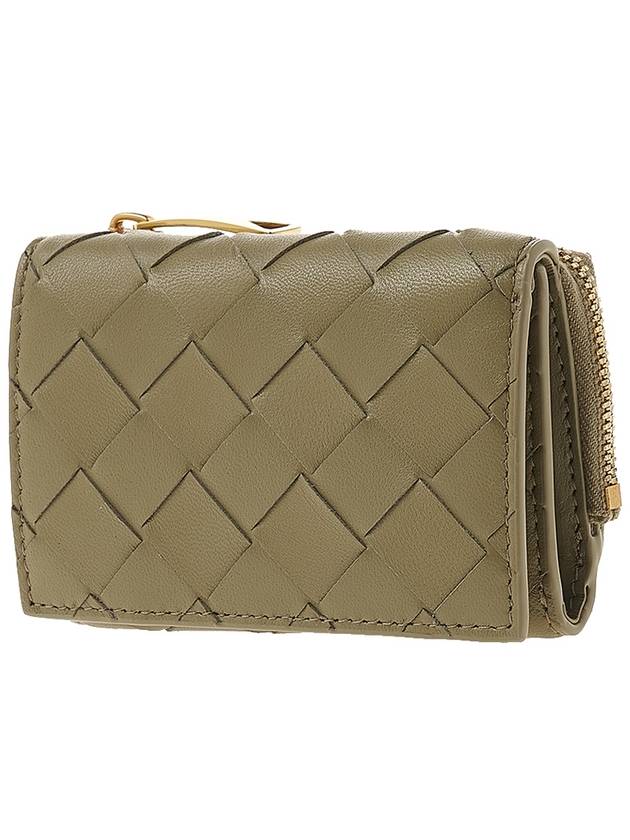 Intrecciato Zipper Small Leather Half Wallet Taupe - BOTTEGA VENETA - BALAAN 3