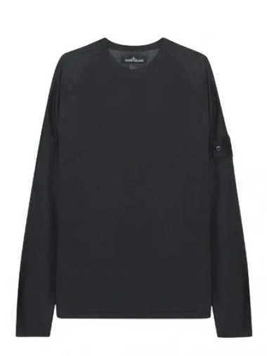 Black Badge Cashmere Silk Blended Ragran Lightweight Knit - STONE ISLAND - BALAAN 1