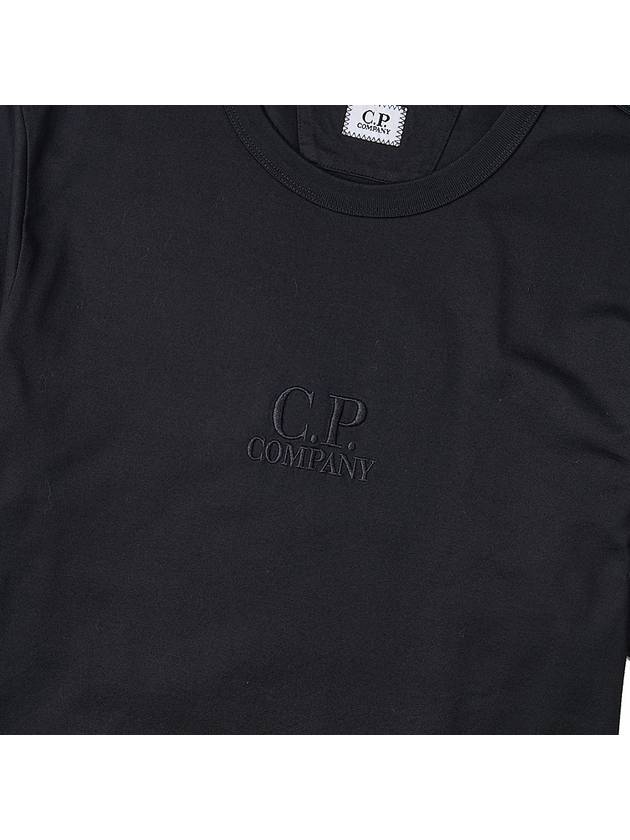 Embroidered Logo Cotton Short Sleeve T-Shirt Black - CP COMPANY - BALAAN 6