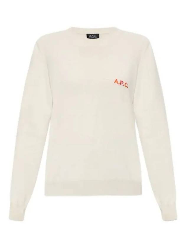 Chest Logo Cotton Knit Top Beige - A.P.C. - BALAAN 1