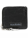 Logo Patch Chain Zipper Card Wallet Black - ACNE STUDIOS - BALAAN 2