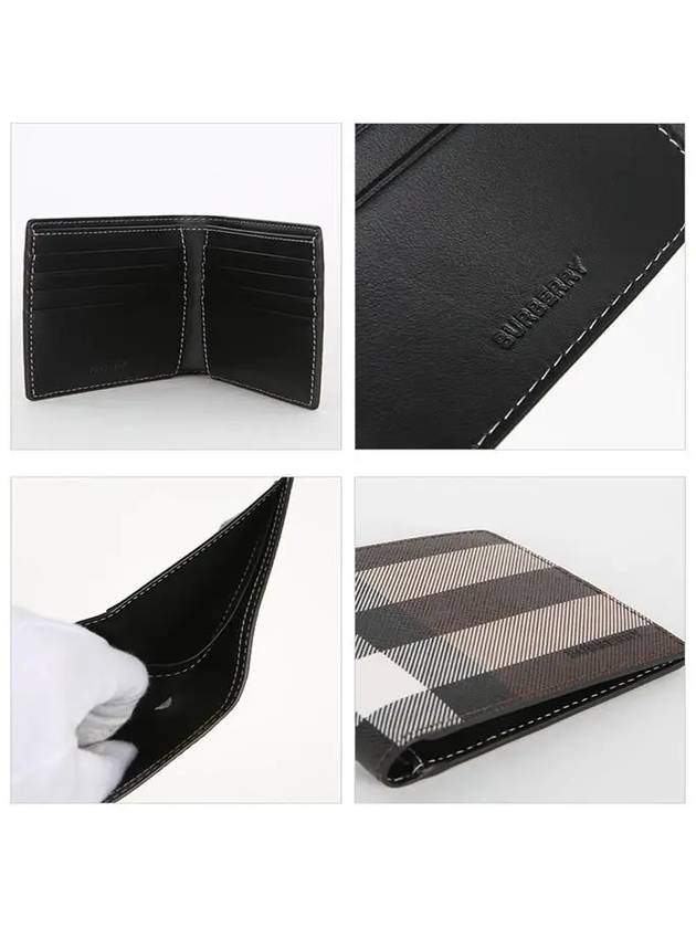 Check Leather International Bifold Wallet Dark Birch Brown - BURBERRY - BALAAN 4