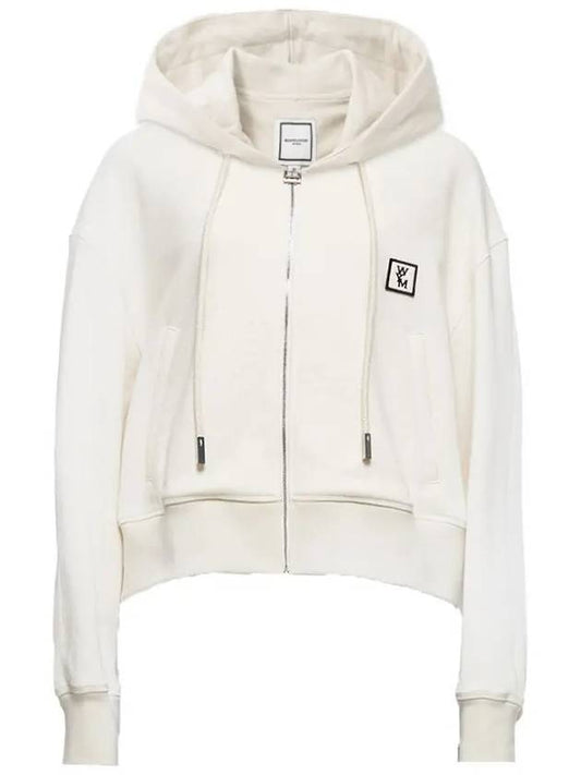 Women s Back Logo Hooded Zip up Ivory M241TS47733I - WOOYOUNGMI - BALAAN 1