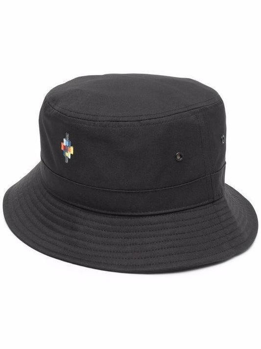 embroidered bucket hat black - MARCELO BURLON - BALAAN.