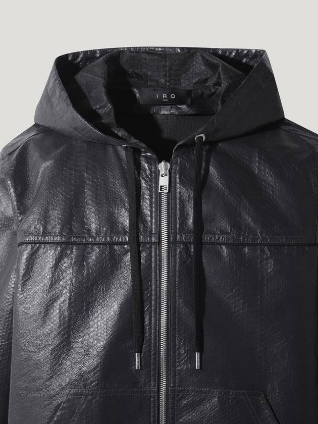 DENZEL Lambskin leather zip up hoodie jumper - IRO - BALAAN 3