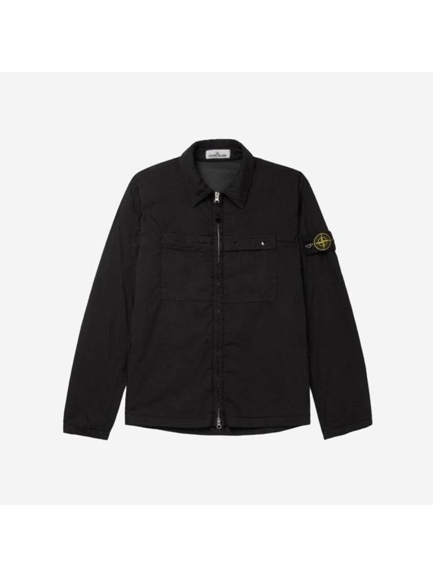 Two Pocket Nylon Over Long Sleeve Shirt Black - STONE ISLAND - BALAAN 1