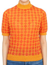 Jacquard Short Sleeve Knit Top Orange - TORY BURCH - BALAAN 2