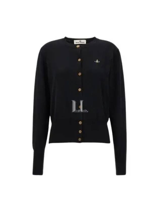 Bea Logo Wool Cardigan Black - VIVIENNE WESTWOOD - BALAAN 2