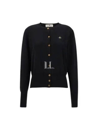 Bea Logo Wool Cardigan Black - VIVIENNE WESTWOOD - BALAAN 2