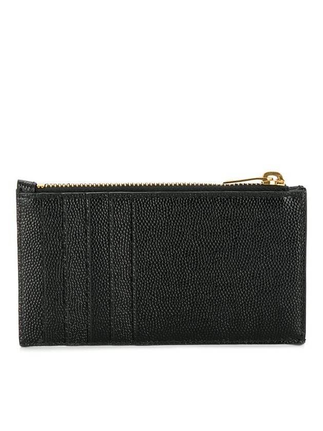 Monogram Fragment Zipper Card Wallet Black - SAINT LAURENT - BALAAN 3