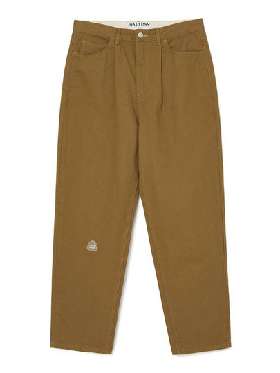 One Tuck Twill Cotton Pants Brown - EXPRESSHOLIDAY - BALAAN 2