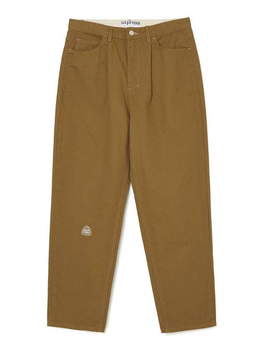 One Tuck Twill Cotton Pants Brown - EXPRESSHOLIDAY - BALAAN 2