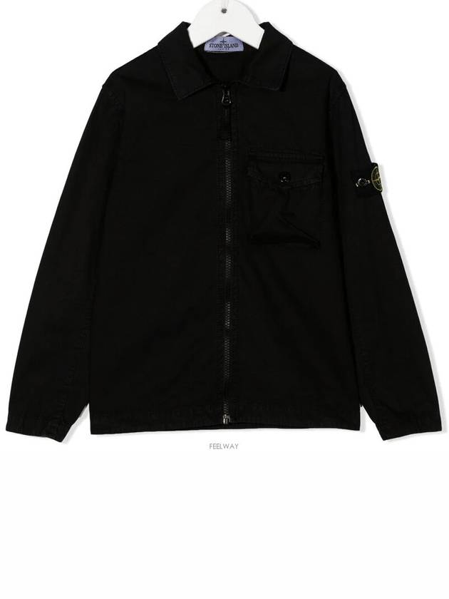 8 10 year old size black one pocket effect wappen zip up jacket 771610602 - STONE ISLAND - BALAAN 1