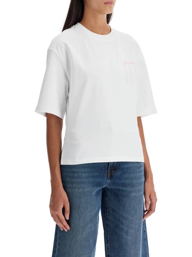 Heavy Cotton Short Sleeve T-Shirt White - GANNI - BALAAN 3