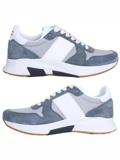 Suede Technical Fabric Jagga Low Top Sneakers Blue White - TOM FORD - BALAAN 2