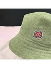 Hat Woven Patch Plain Bucket Hat Khaki Green - HERMES - BALAAN 3