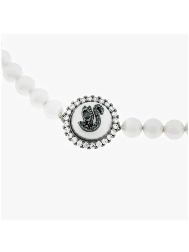 Swan Crystal Pearl Rhodium Plated Bracelet Grey - SWAROVSKI - BALAAN 5