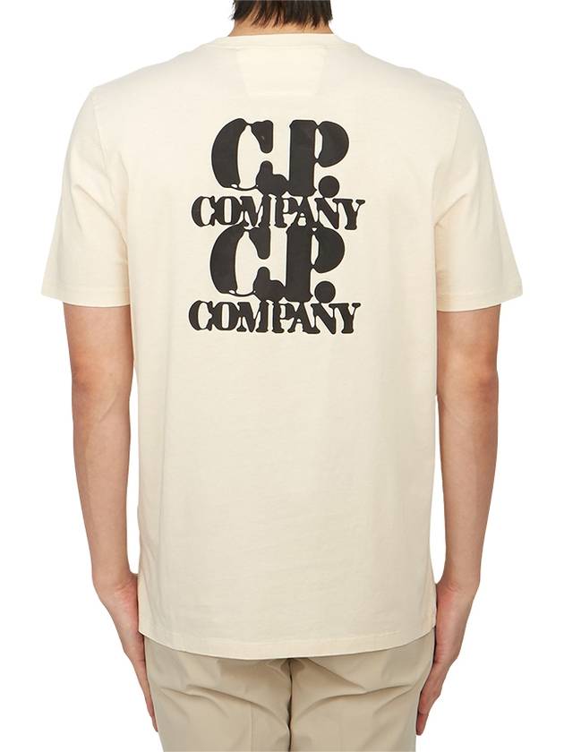 30/1 Jersey Graphic Short Sleeve T-Shirt Beige - CP COMPANY - BALAAN 4