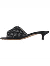Padded Leather Sandals Heel Black - BOTTEGA VENETA - 4
