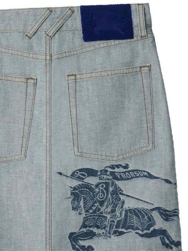 Burberry EKD Jacquard Denim Skirt, Brand Size 4 (US Size 2) - BURBERRY - BALAAN 3