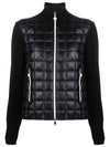 Women's Padded Wool Cardigan Black - MONCLER - BALAAN 1