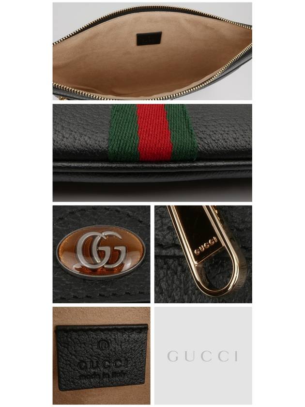 Ophidia leather clutch bag black - GUCCI - BALAAN.