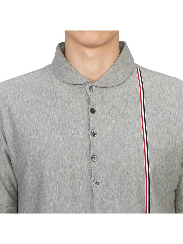 RWB Stripe Polo Shirt Grey - THOM BROWNE - BALAAN 8