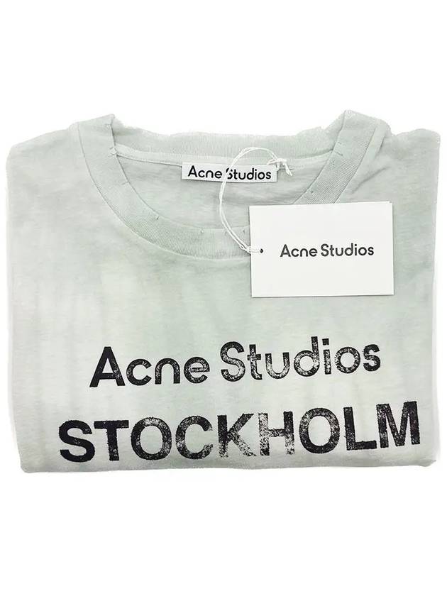 Stockholm Logo Stamp Short Sleeve T-Shirt Pale Green - ACNE STUDIOS - BALAAN 4