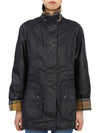 Beadnell Wax Zip-up Jacket Dark Navy - BARBOUR - BALAAN 4