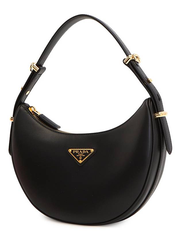 Arque Leather Shoulder Bag Black - PRADA - BALAAN 4