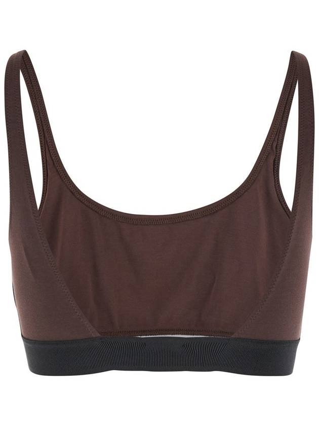 Brown Bralette With Contrasting Logo Print In Stretch Modal Woman - TOM FORD - BALAAN 2