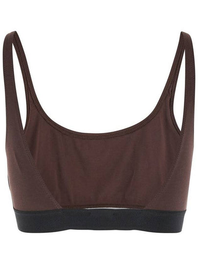 Brown Bralette With Contrasting Logo Print In Stretch Modal Woman - TOM FORD - BALAAN 2